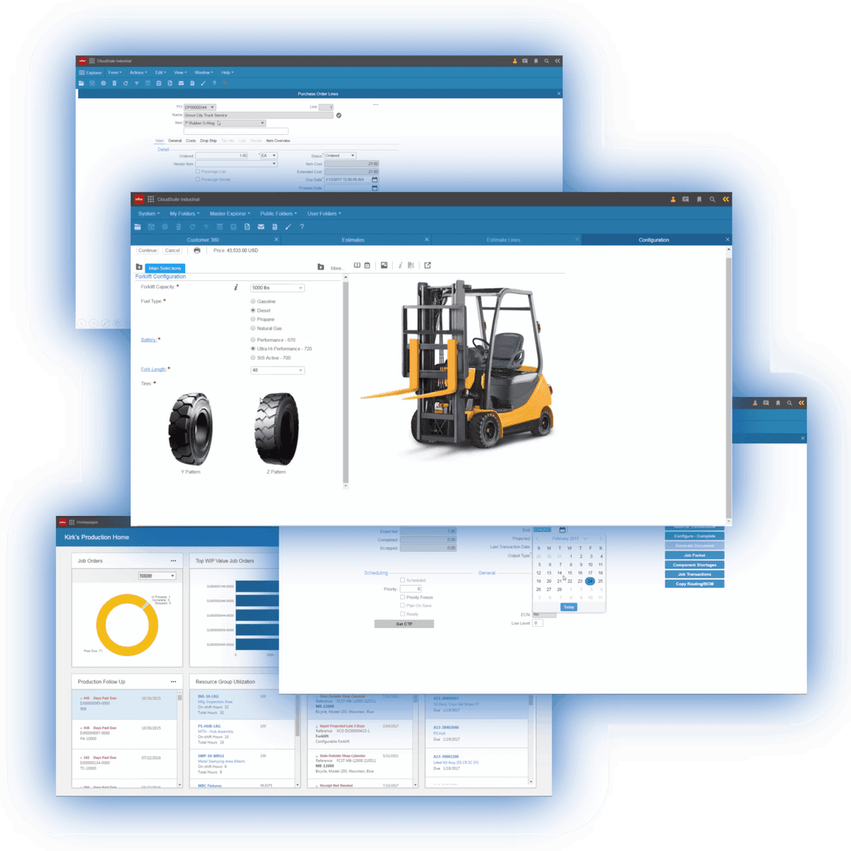 Infor CloudSuite Industrial screens overview