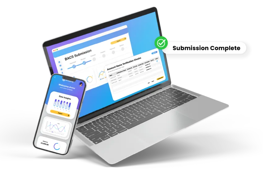 AccessPay platform dashboard showing payment file upload status