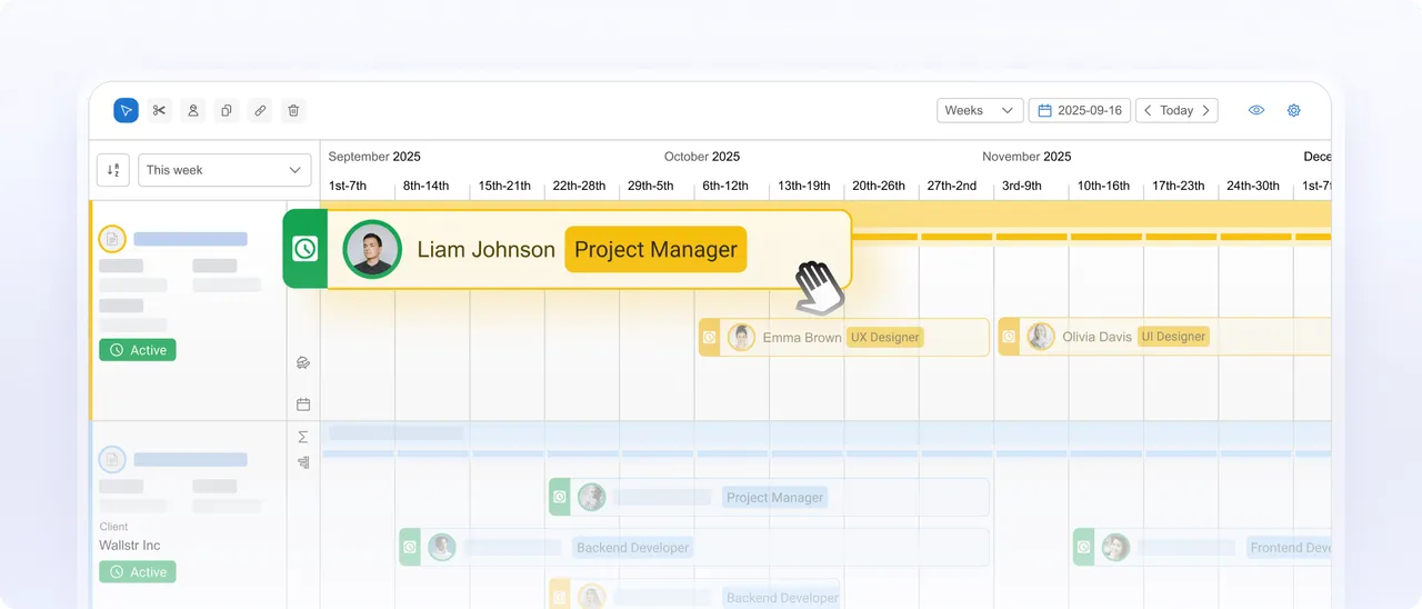 Drag-and-drop resource scheduling calendar
