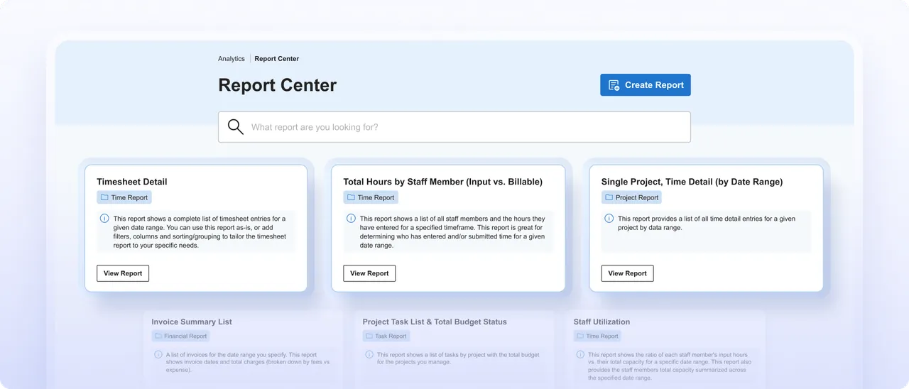 Pre-built report template library