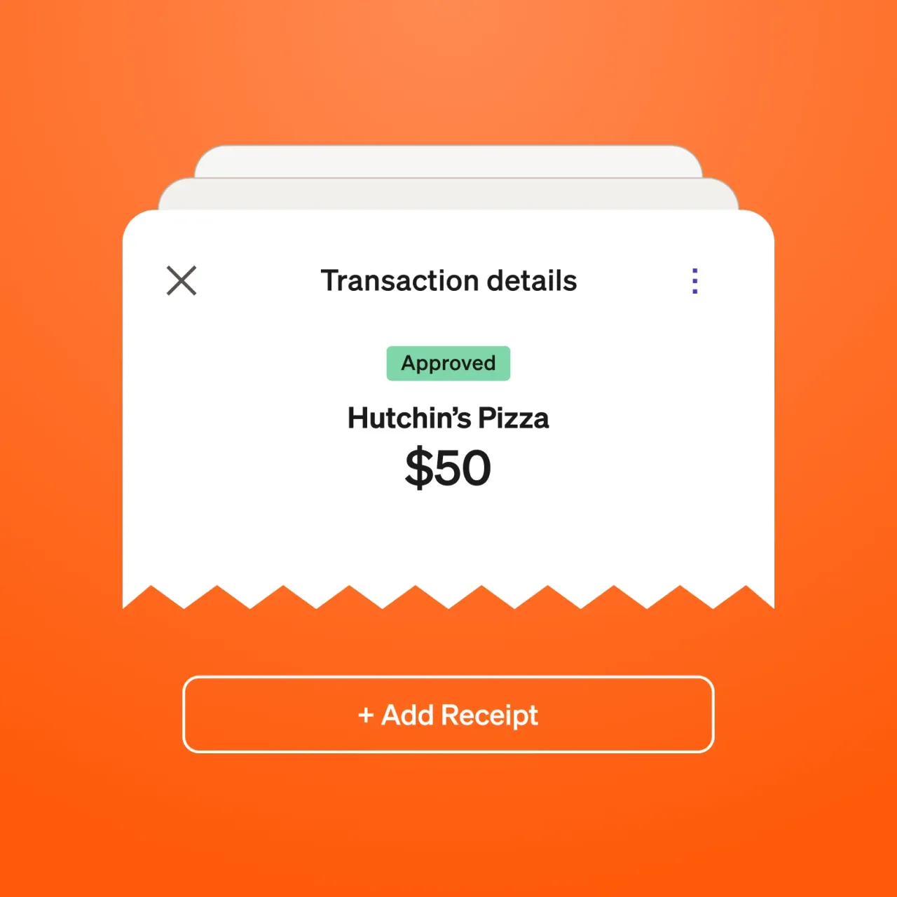 Transaction details screen with add-receipt action