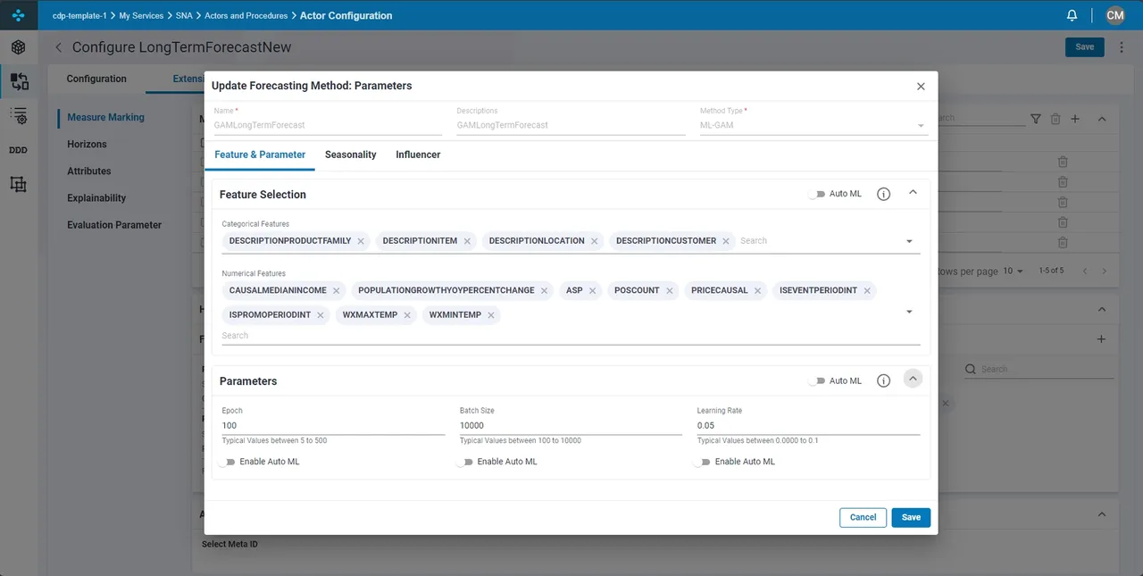 Blue Yonder demand planning interface