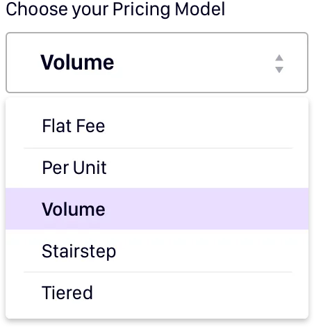 Pricing model setup