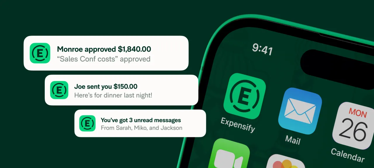 Expensify mobile app interface
