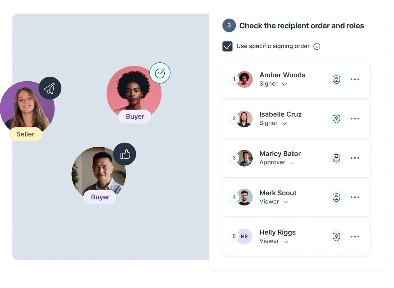 Approval roles and signing order configuration