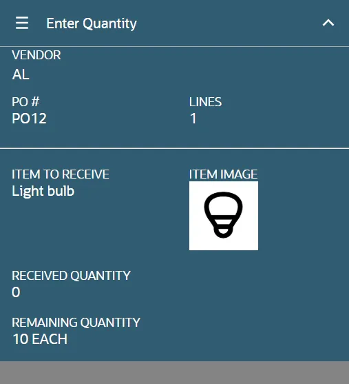 Mobile process info screen