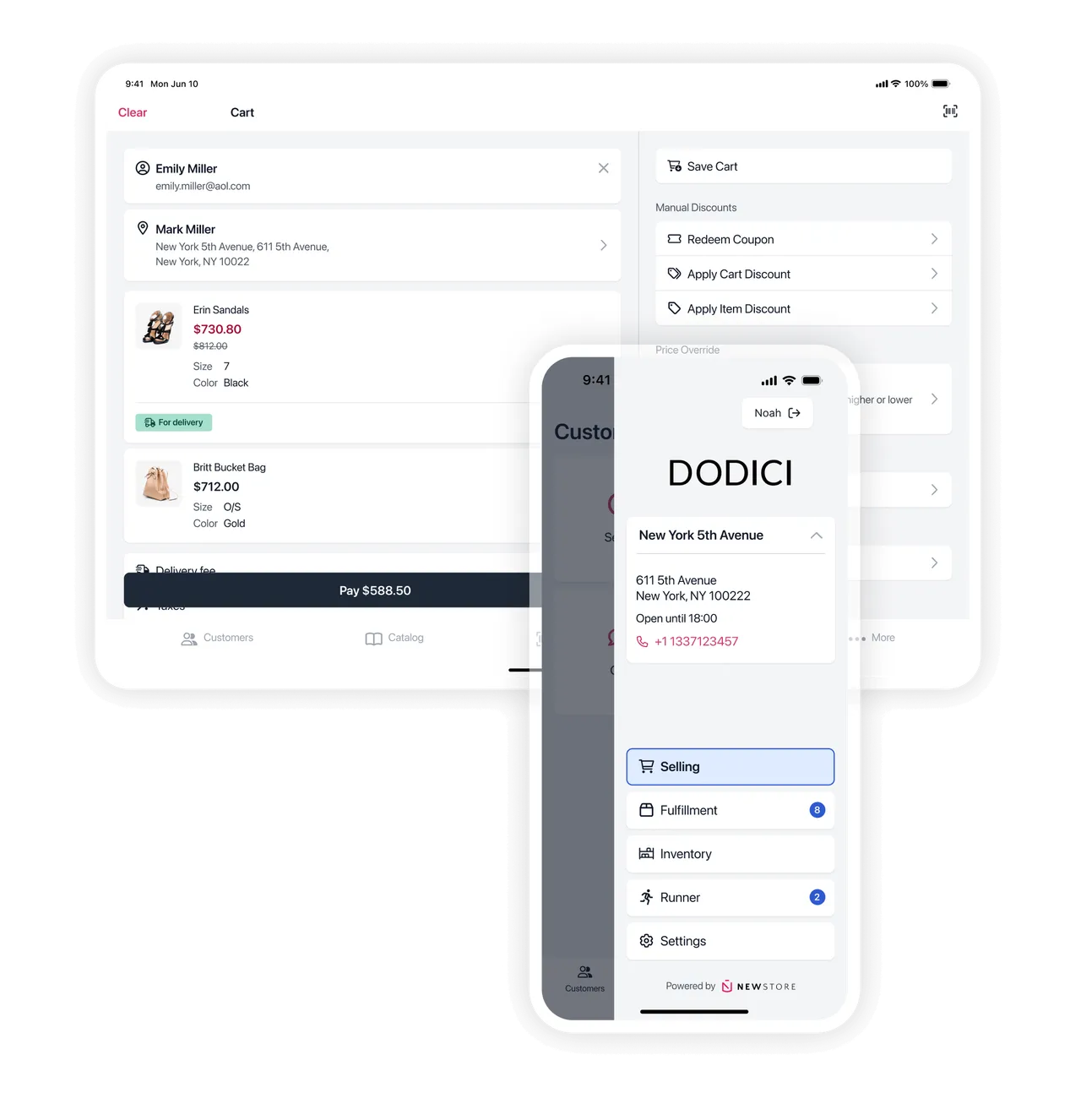 Mobile POS checkout screen
