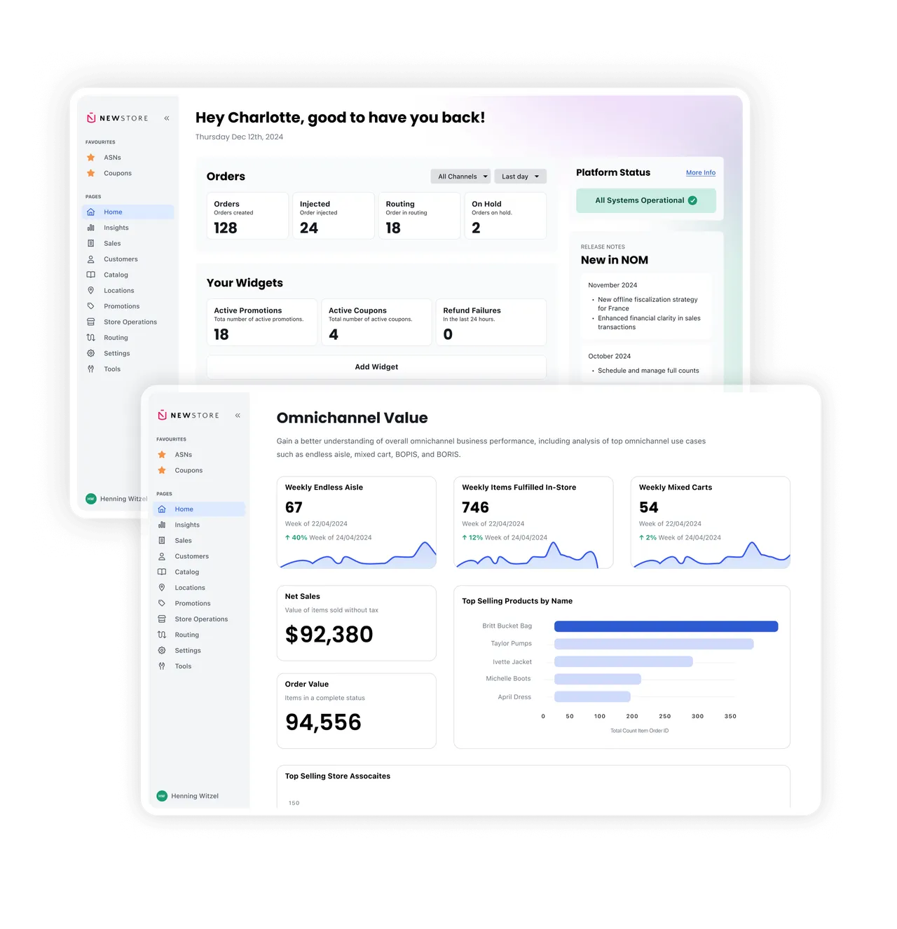 Cloud order management screen