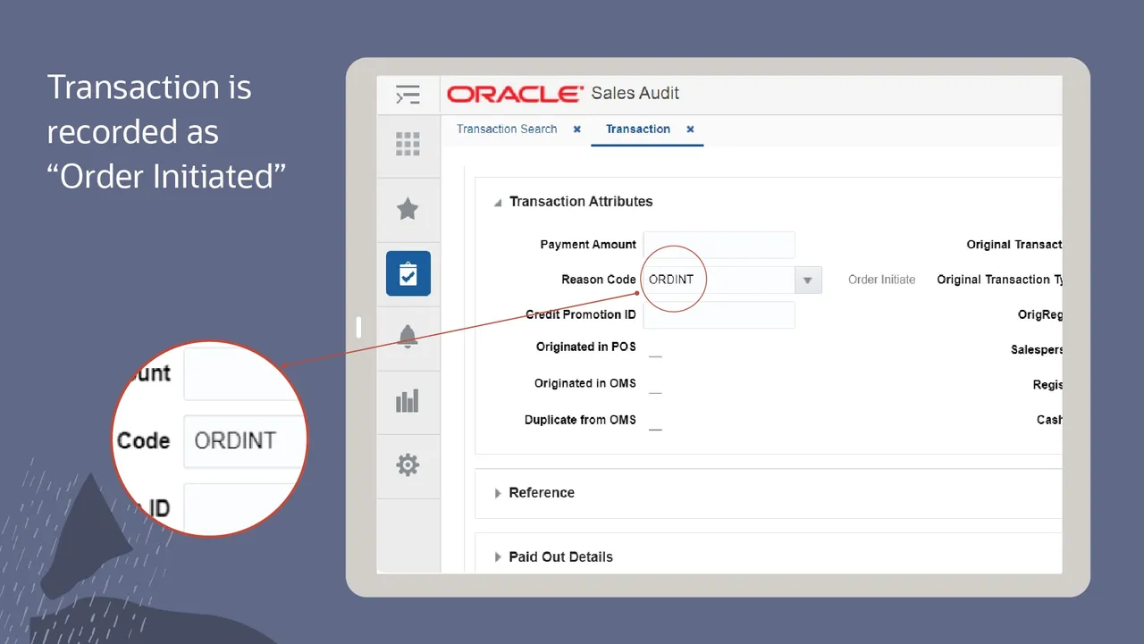 Sales transaction management in Oracle Retail Sales Audit