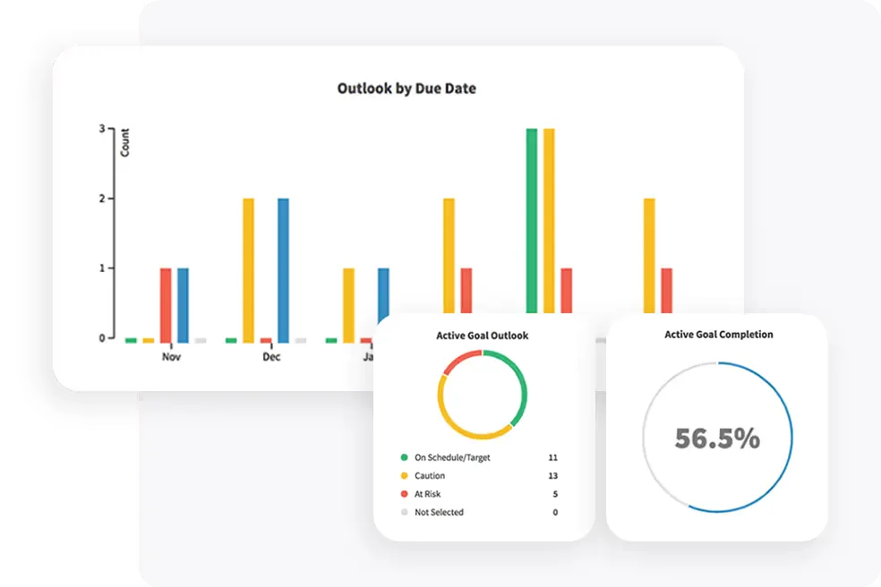 Goal visualization and performance reporting