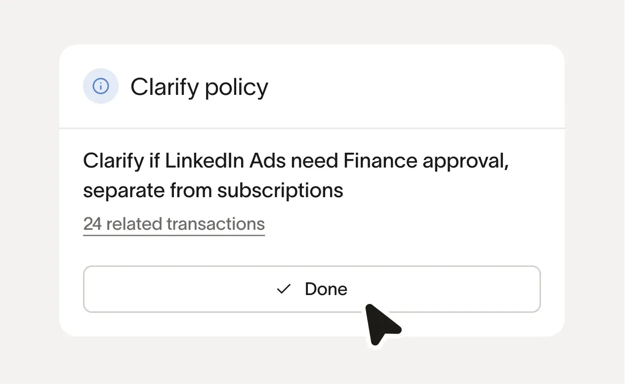 Dynamic expense policy configuration