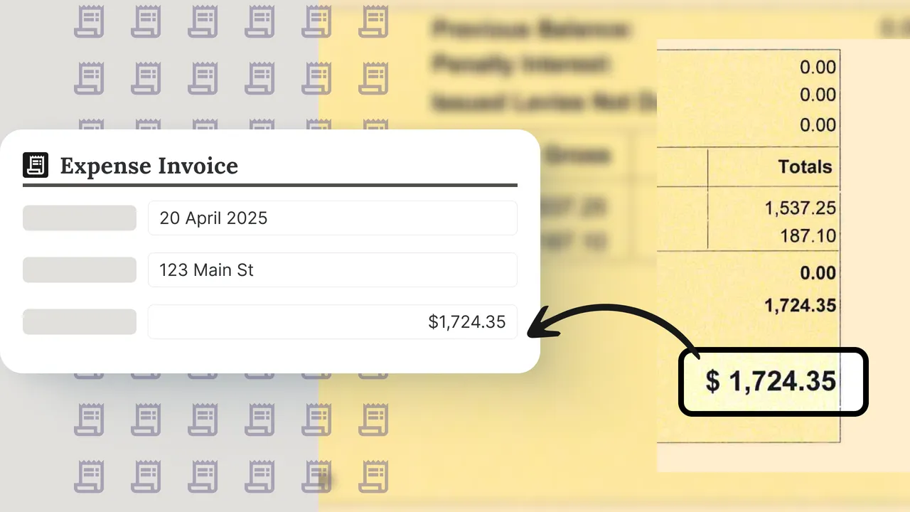 Credia Extract pulling expense invoice data automatically