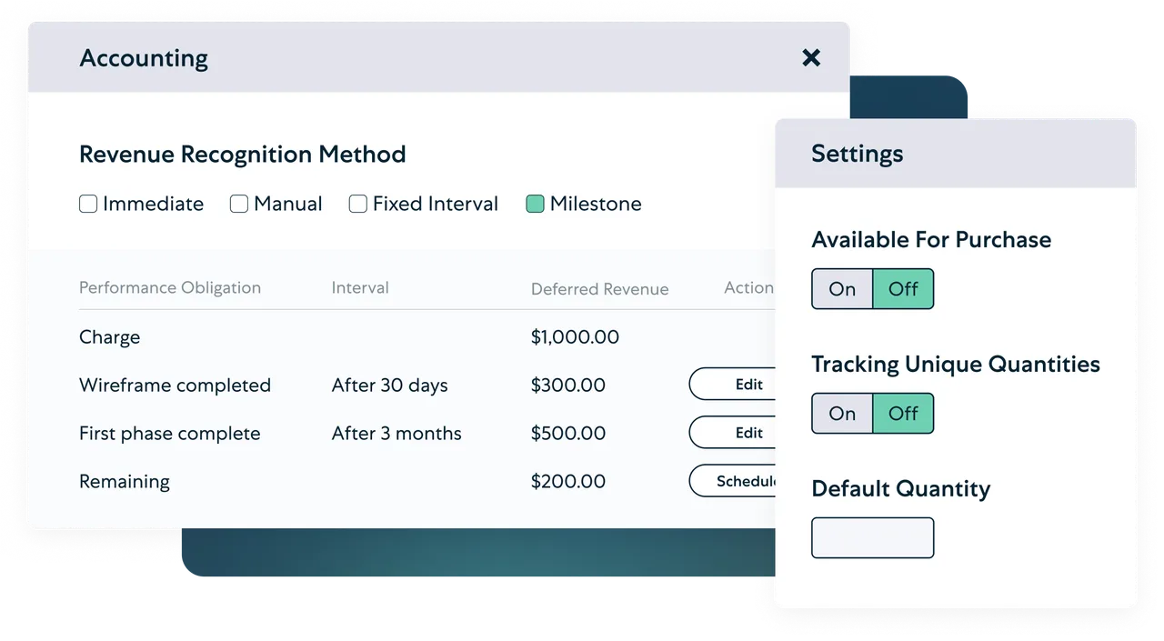 Stax Bill revenue recognition method and deferred-revenue schedule