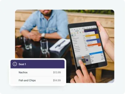 Tableside ordering screen on iPad