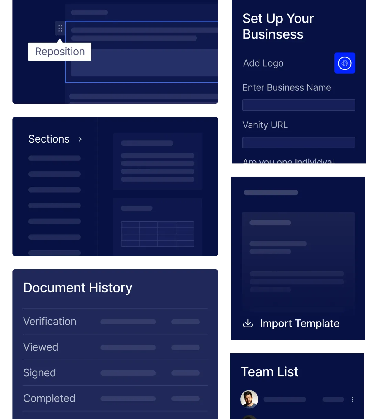 Main e-signing interface