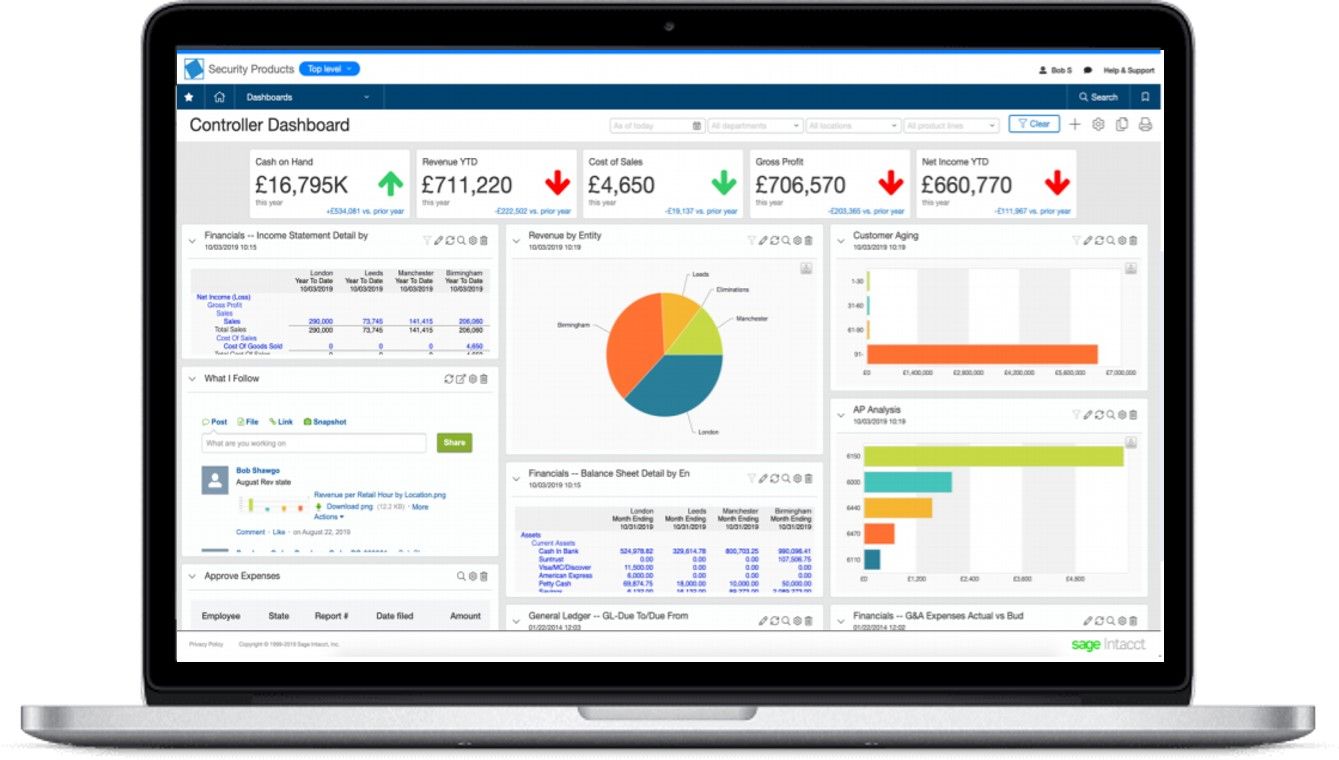 Sage Intacct Dashboard