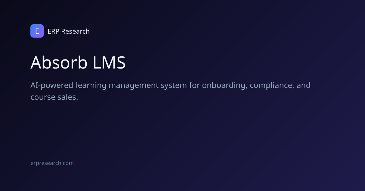 Absorb LMS Review (2026): Pricing, Integrations & Alternatives | ERP ...
