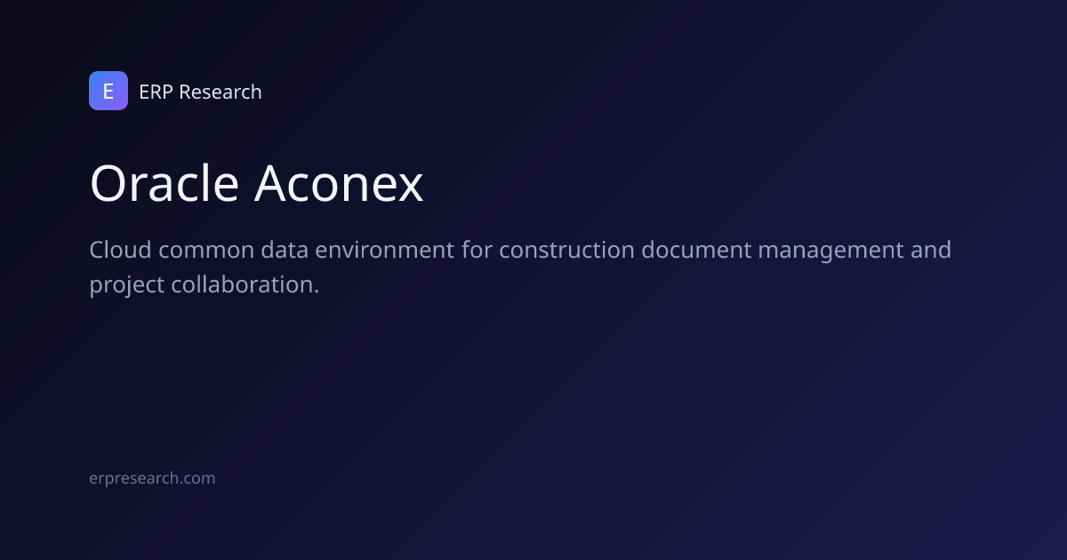 Oracle Aconex Review (2026): Pricing, Integrations & Alternatives | ERP ...