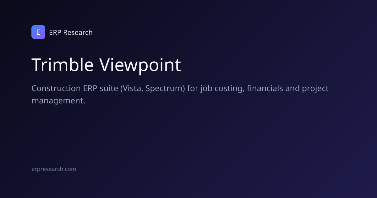 Trimble Viewpoint Review (2026): Pricing, Integrations & Alternatives ...