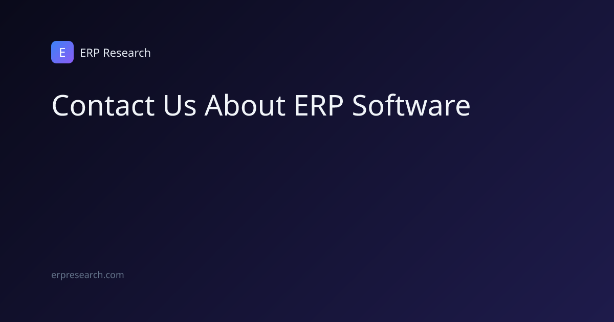 Contact Us About ERP Software | ERP Research