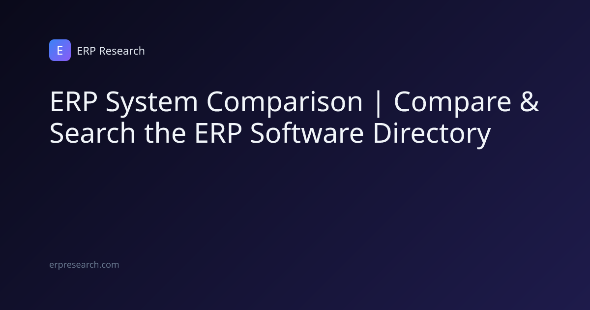 ERP System Comparison | Compare & Search the ERP Software Directory ...