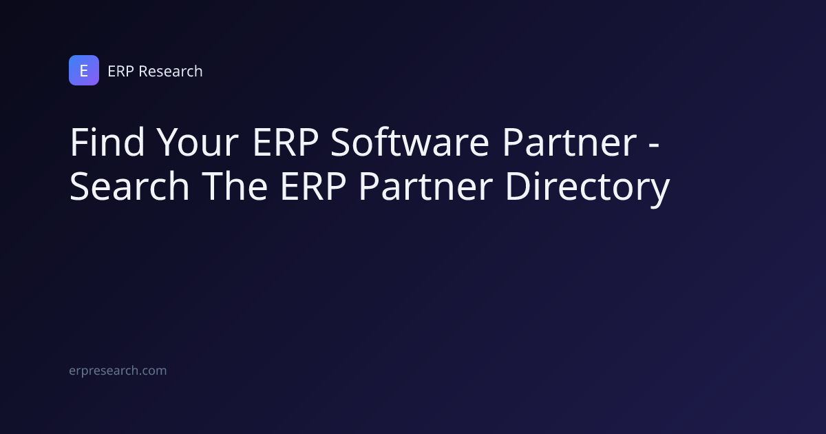 Find Your ERP Software Partner - Search The ERP Partner Directory | ERP ...