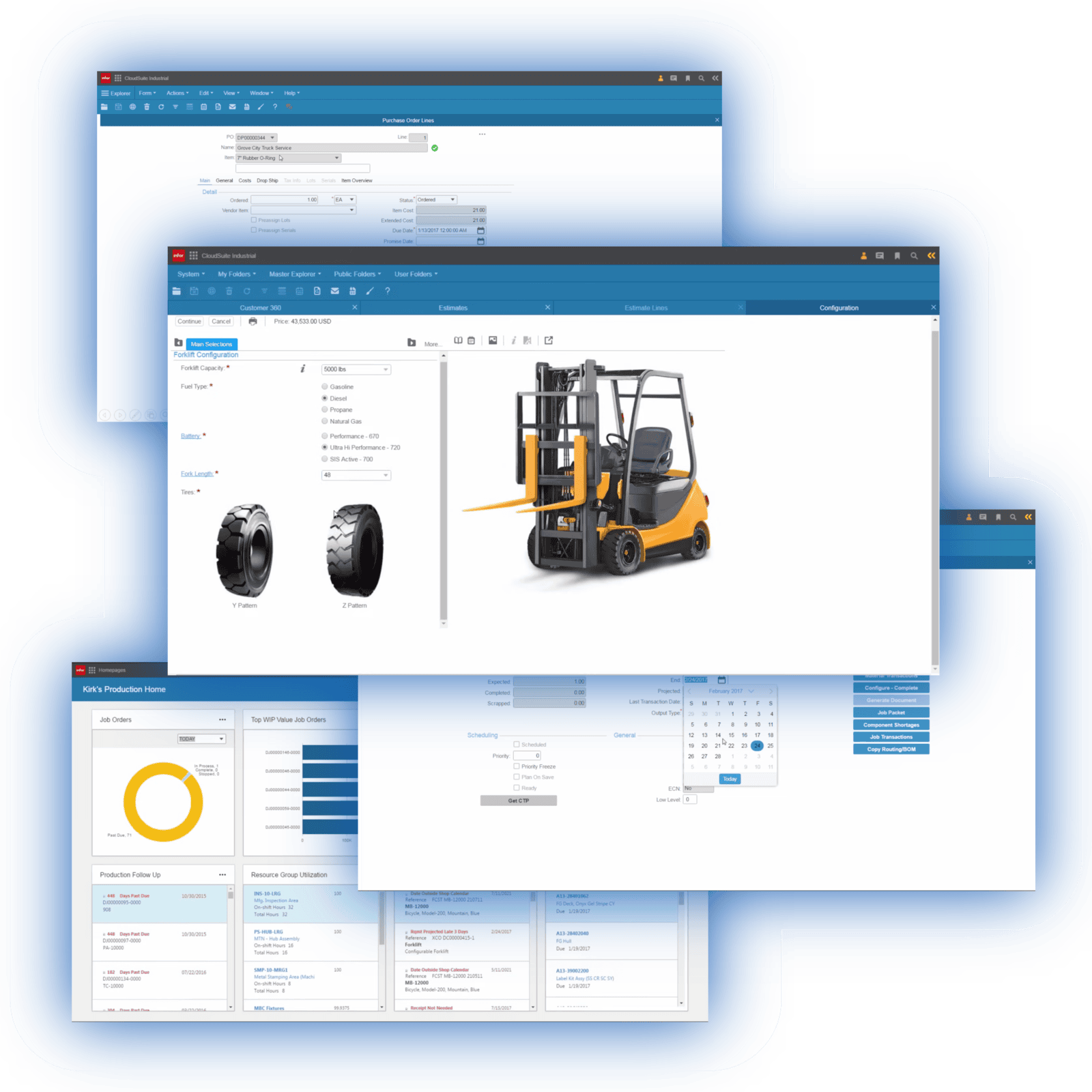 Infor CloudSuite Industrial screens overview