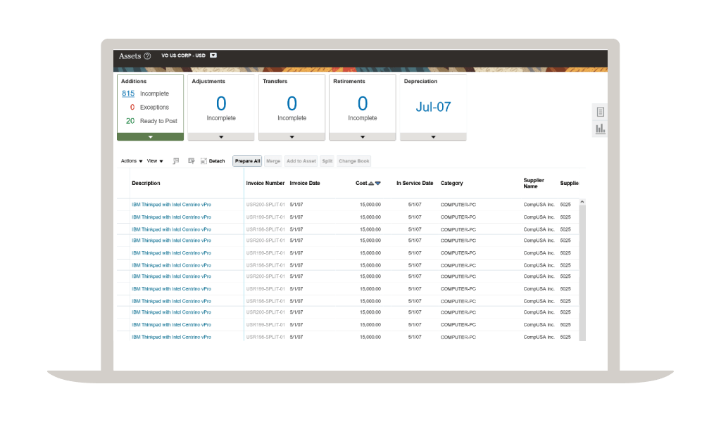 Oracle ERP Cloud general ledger