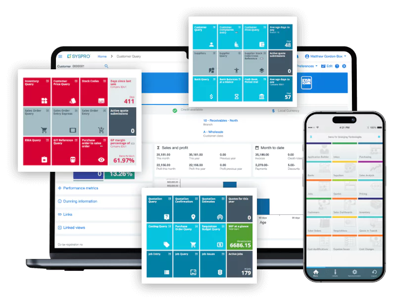 SYSPRO main dashboard
